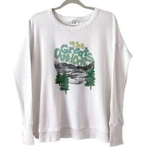 Aerie Offline Waffle Knit Long Sleeve Shirt - XS, White, The Great Outdoors